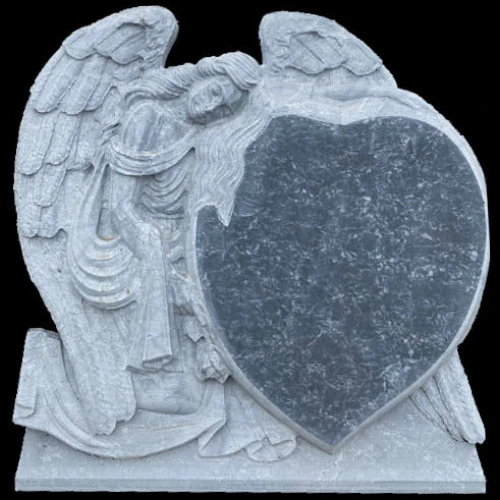 Monument funerar din marmura cu inger si inima, model MAR-756
