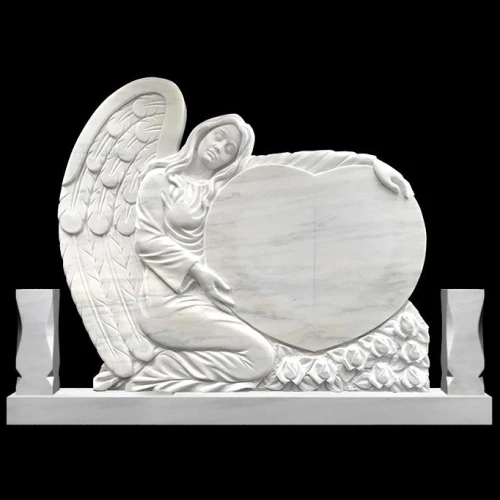 Monument funerar din marmura, cu inger si inima, model MAR-47