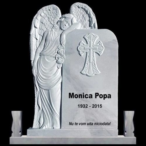 Monument funerar din marmura, cu inger, model MAR-140