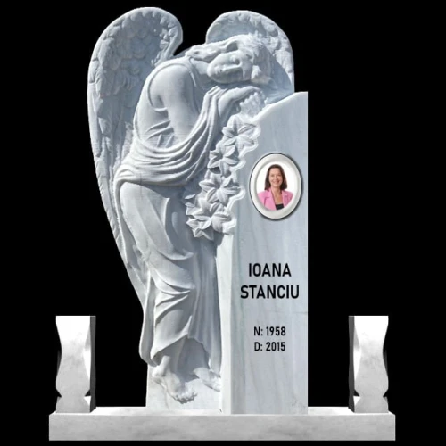 Monument funerar din marmura, cu inger, model MAR-1417