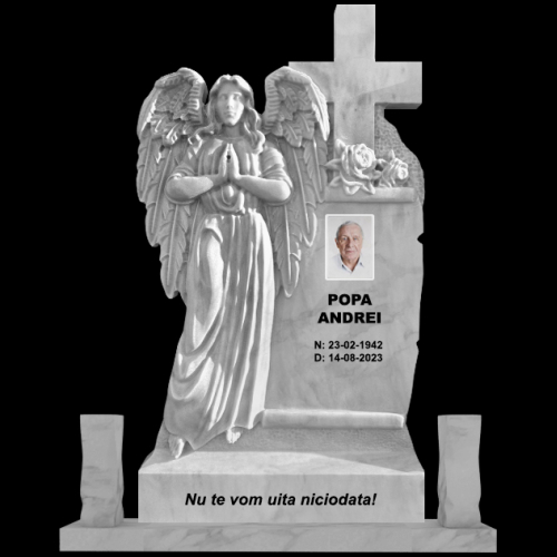 Cruce din marmura alba cu venatura gri sau roz eleganta un monument funerar deosebit cu inger sau flori sculptate se poate accesoriza cu poza din ceramica sau gravura portret pe granit negru un monument funerar la reducere